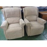 PAIR OF ARMCHAIRS IN BEIGE UPHOLSTERY