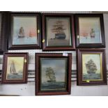 SIX SMALL FRAMED PICTURES OF SAILING BOATS