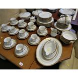 NORITAKE 'RICHMOND' PART DINNER AND TEA SERVICE INCLUDING PLATES, LIDDED TUREENS, BOWLS, CUPS AND