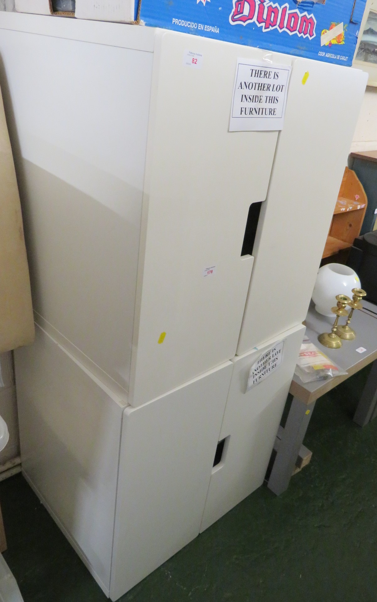 IKEA TWO TIER STORAGE CUPBOARD IN WHITE FINISH