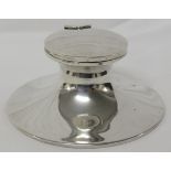Asprey silver capstan inkwell, diameter of base 8.8cm, marks for Birmingham, 1909, maker's stamp and