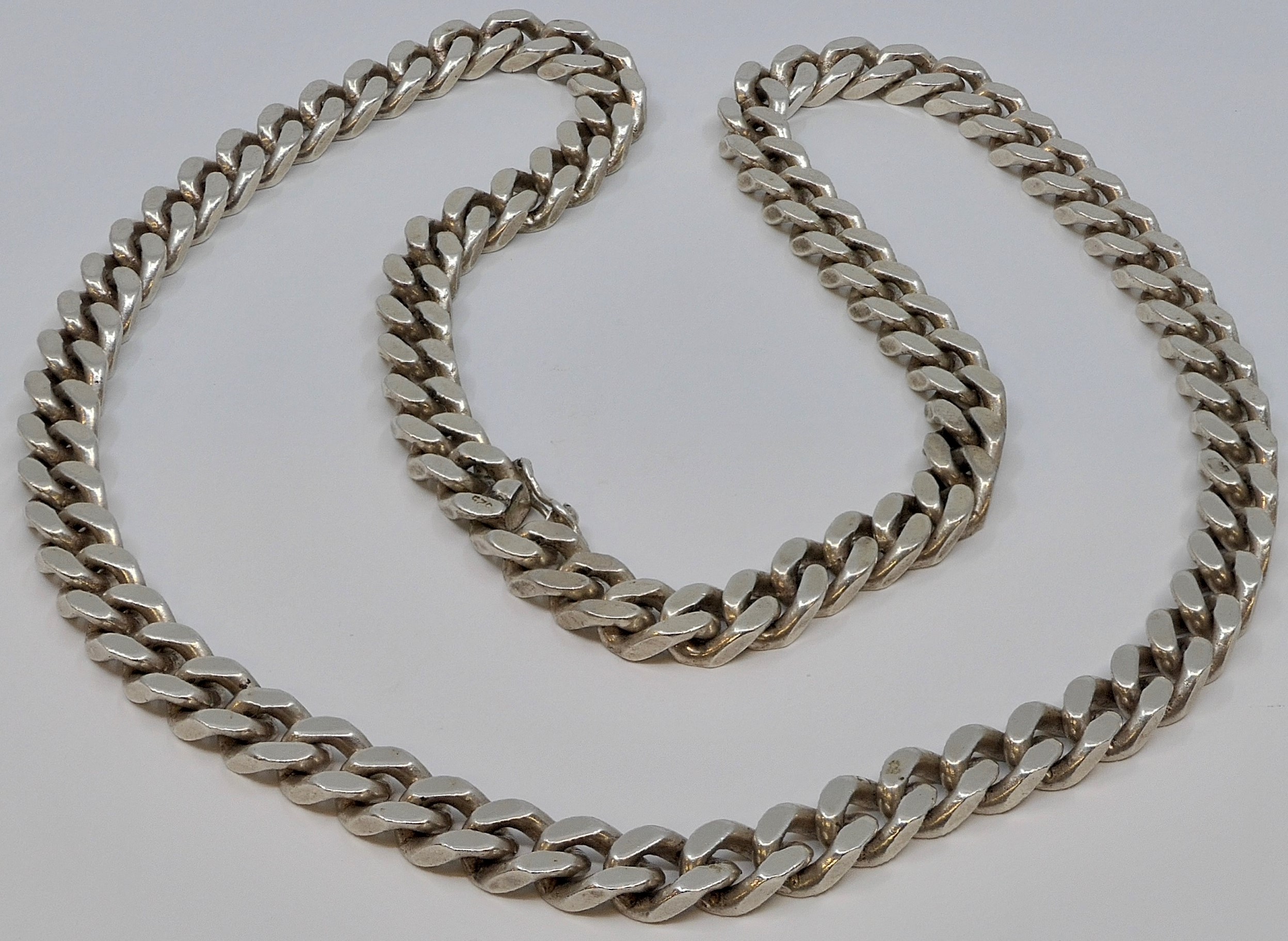 Chunky 925 white metal gent's neck chain, length about 58cm, 3.1 ozt, stamped 925 and import marks