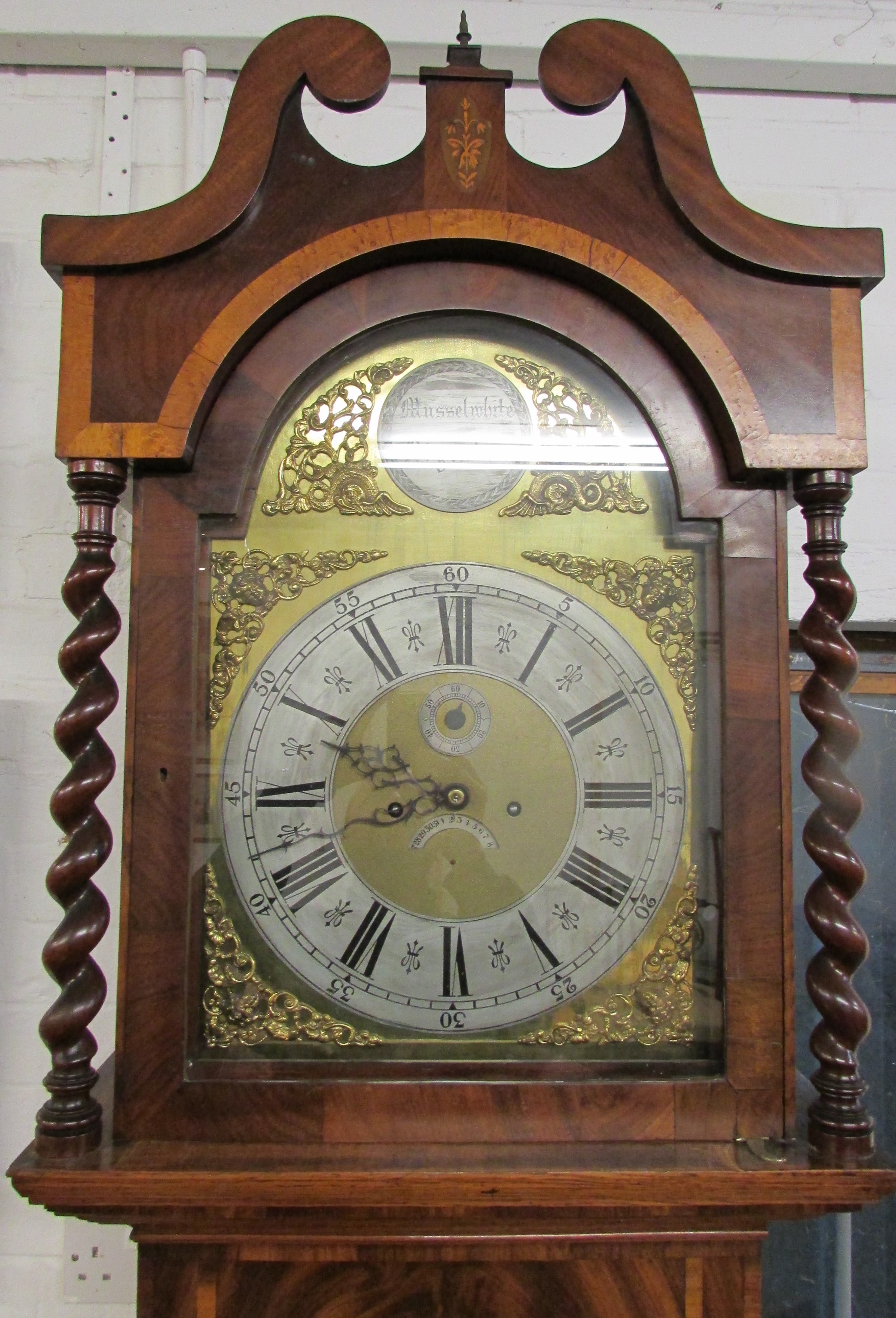 An early 19th century eight day striking long case clock by Mussel White of Bigester with silvered - Image 2 of 5