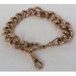 9 carat gold bracelet of hollow curb links, the two clasps stamped 9 375, the links stamped 9C,