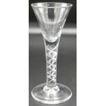 Georgian conical wine glass with tapering mercury twist stem, height 16.3cm, with receipt from R.