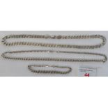 925 white metal curb neck chain, length about 44cm, 1.2 ozt; and a 925 white metal neck chain and