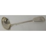 Victorian silver sauce ladle, engraved initials to terminal, marks for Exeter, 1843, maker's stamp