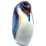 Large Goebel pottery figure of a king penguin, height 27.5cm, the base with faint impressed mark and