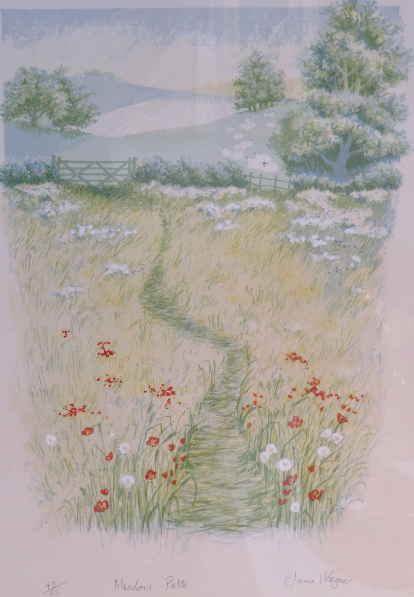 After Jane Wagner - 'Meadow Path', limited edition colour print, (62cm x 47cm) endorsed in pencil,