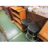 TWO CHROME BAR STOOLS