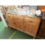 OAK SIDEBOARD WITH THREE DRAWERS OVER THREE DOORS