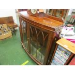 MAHOGANY VENEERED CHINA DISPLAY CABINET A/F