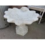 COMPOSITE STONE SHELL SHAPED BIRDBATH