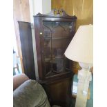 MAHOGANY VENEERED CORNER CABINET