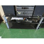 BLACK GLASS TV STAND