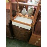 MAHOGANY VENERED SMALL BOW FRONTED CHEST