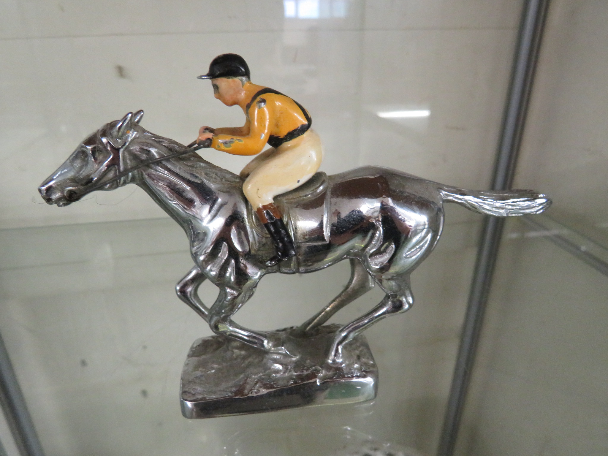LOUIS LEJEUNE CAR MASCOT IN THE FORM OF HORSE AND JOCKEY MARKED MADE IN ENGLAND LL MASCOTS, AND A - Image 4 of 6