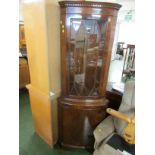 MAHOGANY VENEERED CORNER CABINET