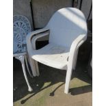 TWO WHITE PLASTIC GARDEN CHAIRS