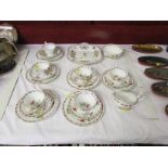 AYNSLEY FLORAL DECORATED SIX SETTING TEA SET