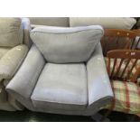 GREY UPHOLSTERED ARMCHAIR