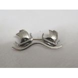 MID 20TH CENTURY SCANDINAVIAN UNMARKED WHITE METAL BROOCH, ATTRIBUTED TO CARL OVE FRYDENSBURG,