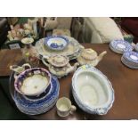 SELECTION OF DECORATIVE CHINA, PLATES, TEA POTS AND ORIENTAL VASE A/F