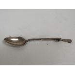 SILVER COFFEE SPOON IN THE FORM OF A RIFLE BY LEVI AND SALAMAN