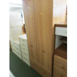 ALSTONS WOOD EFFECT TWO-DRAWER WARDROBE WITH MATCHING THREE-DRAWER CHEST