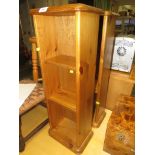 PAIR OF HONEY PINE NARROW SHELF UNITS