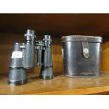 PAIR OF REVUE 7 X 50 BINOCULARS WITH LEATHER CASE