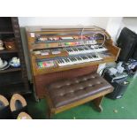 KIMBALL PARADISE ELECTRIC ORGAN WITH SHEET MUSIC (STOOL FOR ILLUSTRATION PURPOSES ONLY)