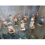 TWELVE ROYAL ORLEANS JAN HAGARA LIMITED EDITION CERAMIC FIGURINES OF CHILDREN