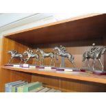 FIVE COMPOSITE FIGURIES OF RACEHORSES