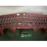 FAR EASTERN RED WOOD CARVED HEADBOARD