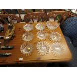 ELEVEN MOULDED GLASS DAISY BOWLS