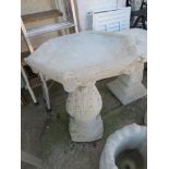 COMPOSITE STONE HEXAGONAL BIRDBATH