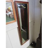 LONG RECTANGULAR WALL MIRROR WITH WOODEN FRAME