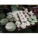 LARGE SELECTION OF CHINA TEA AND DINNER WARE INCLUDING SPODE MOONDROP, PLATES, ROYAL STAFFORD TEA