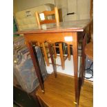 EDWARDIAN MAHOGANY SIDETABLE WITH INLAID AND BANDED TOP