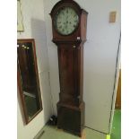 FB ADAMS OF LONDON EIGHT DAY MAHOGANY LONGCASE CLOCK, WITH KEYS, PENDULUM AND TWO WEIGHTS
