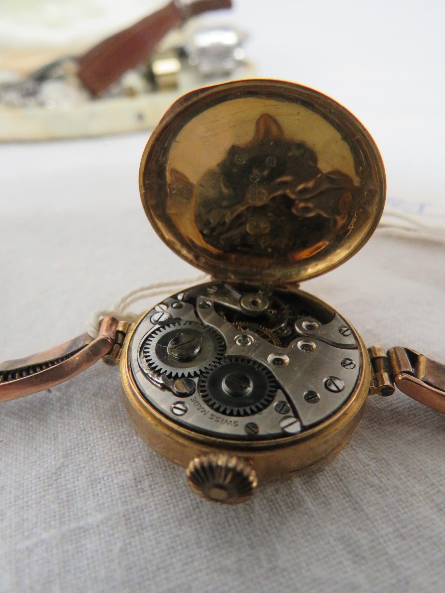 FOUR LADIES WRIST WATCHES INCLUDING ONE 9 CARAT GOLD CASED MECHANICAL WATCH TOGETHER WITH A FORTIS - Image 3 of 3