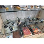 SELECTION OF DIECAST MODELS OF WWII AIRCRAFT WITH STANDS