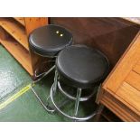 TWO CHROME BAR STOOLS