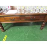 RECTANGULAR MAHOGANY COFFEE TABLE WITH TWO DRAWERS