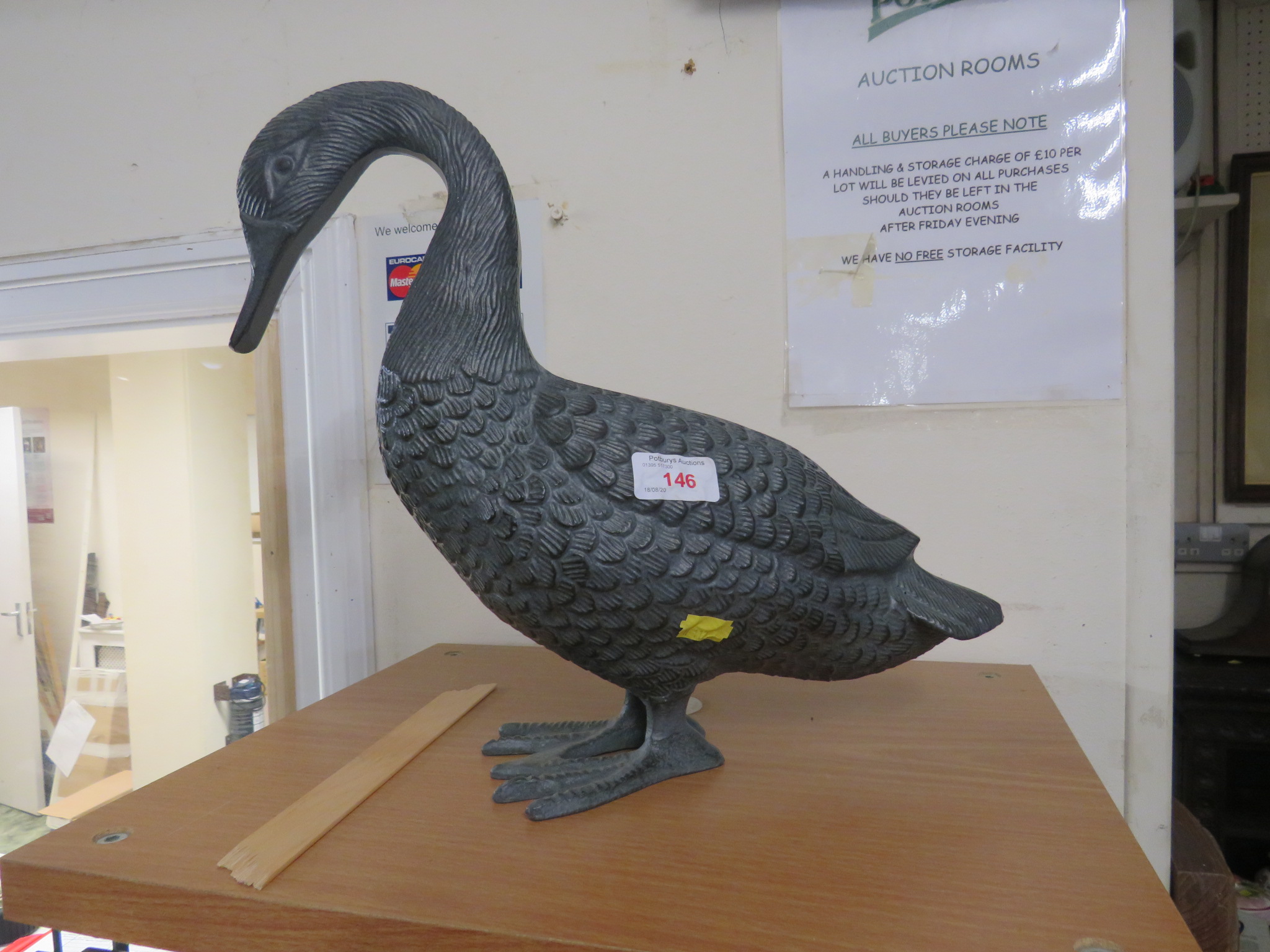 CAST METAL FIGURE OF DUCK