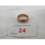 9 CARAT GOLD RING, RESIZED, 4.3G