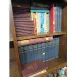 TWO SHELVES OF BOOKS INCLUDING CASSELL'S NATIONAL LIBRARY WORKS OF SHAKESPEARE