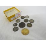 1790 GEORGE III SPADE GUINEA (DRILLED) AND A SMALL QUANTITY OF BRITISH COINAGE INCLUDING GEORGE