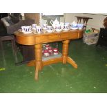 STAINED OAK HALL TABLE WITH A SINGLE DRAWER